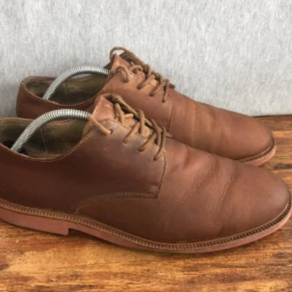 Polo Ralph Lauren Men's Size 10.5 Brown Plain Toe Dress Shoes Oxfords Lace Up